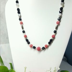Genuine Sponge Coral Beaded Necklace 22” long